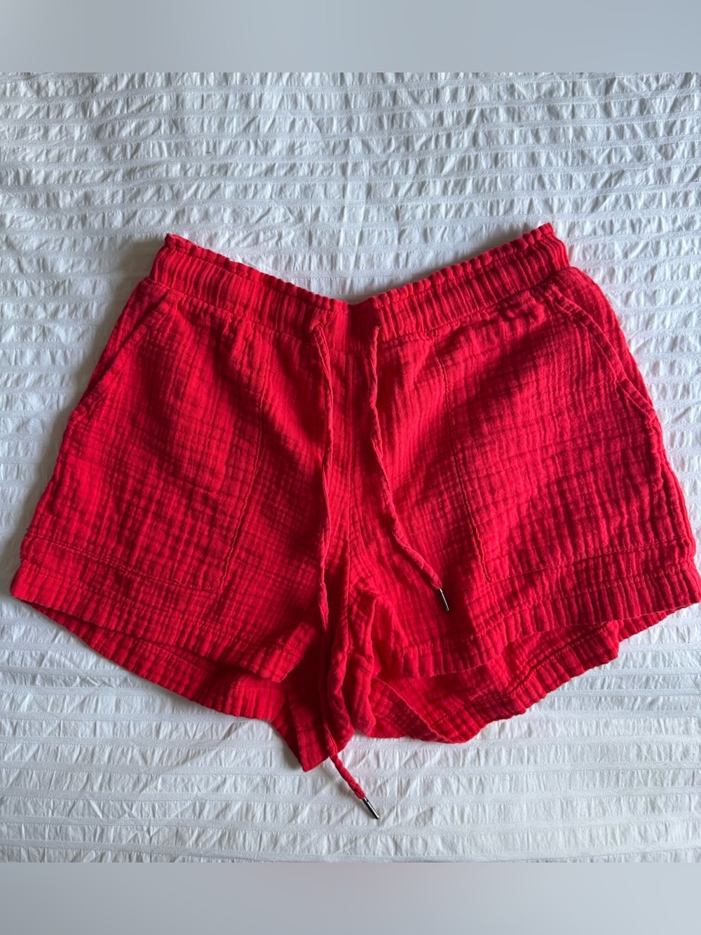 GAP Red High-Waist Drawstring Shorts